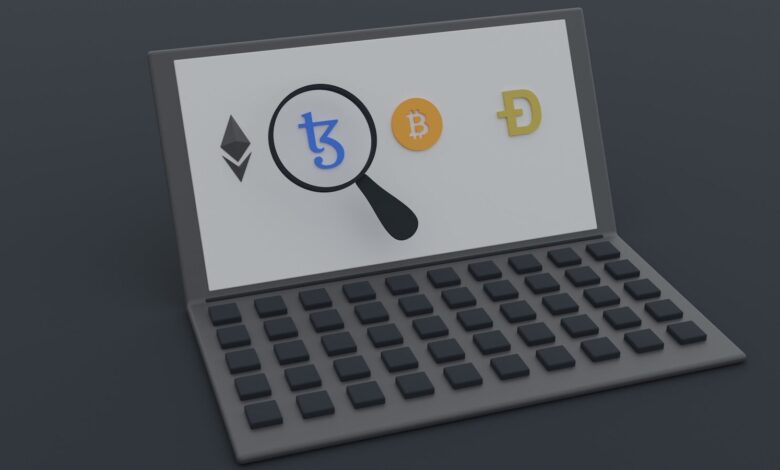 a computer keyboard with a magnifying glass on top of it