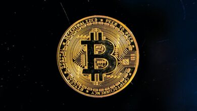 a bitcoin on a black background