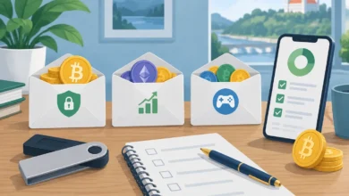 Tri oddelené rozpočtové obálky pre rezervu, krypto investície a online výdavky
